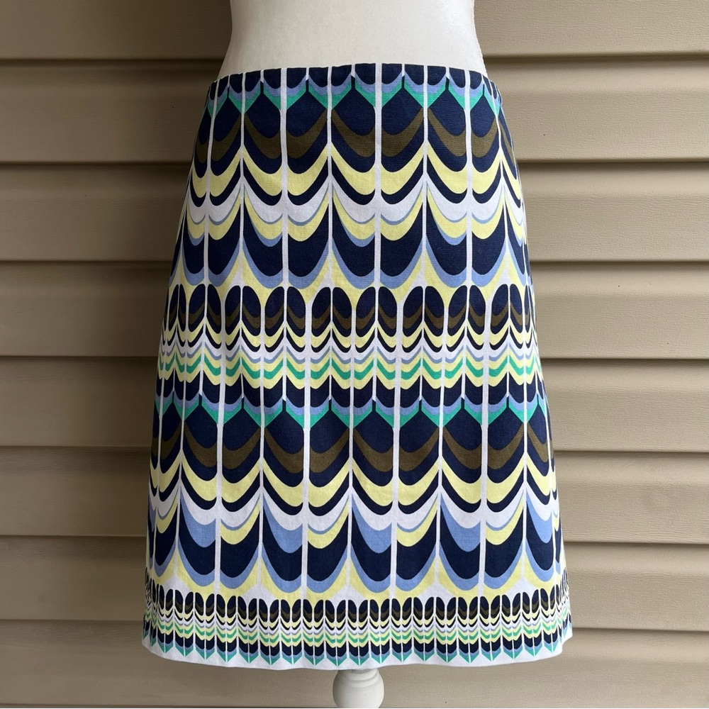 •Talbots• Canvas Art Deco Pattern Skirt - Size 16P